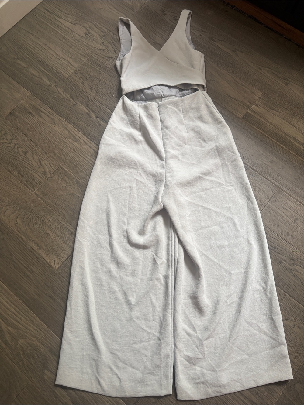 Aritzia | Wilfred Ecoulement Jumpsuit V Neck Tie Air Light Blue/Grey Size 2 - Picture 10 of 15